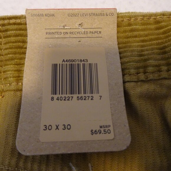 Levi's Corduroy Jeans Women's Size 30x30 Brown Straight Leg Relaxed - Picture 9 of 11